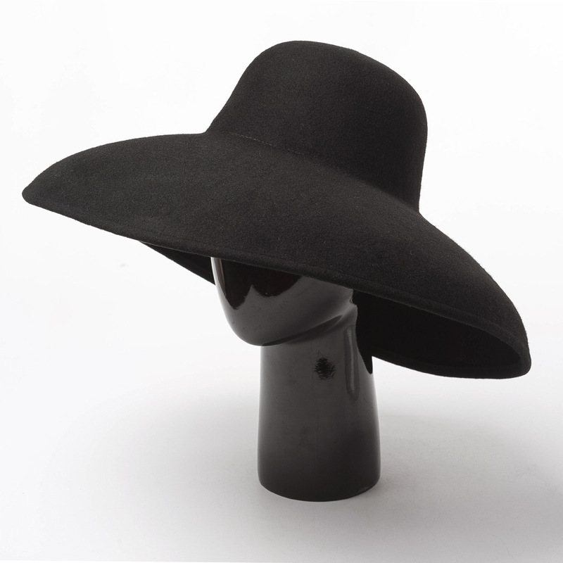 Classical Big Wide Brim Wool F - Hat Floppy Wide บทวิจารณ์และราคา