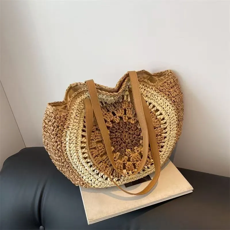 Straw Beach Tote Bag Handwoven - Tote Bag Beach บทวิจารณ์และราคา