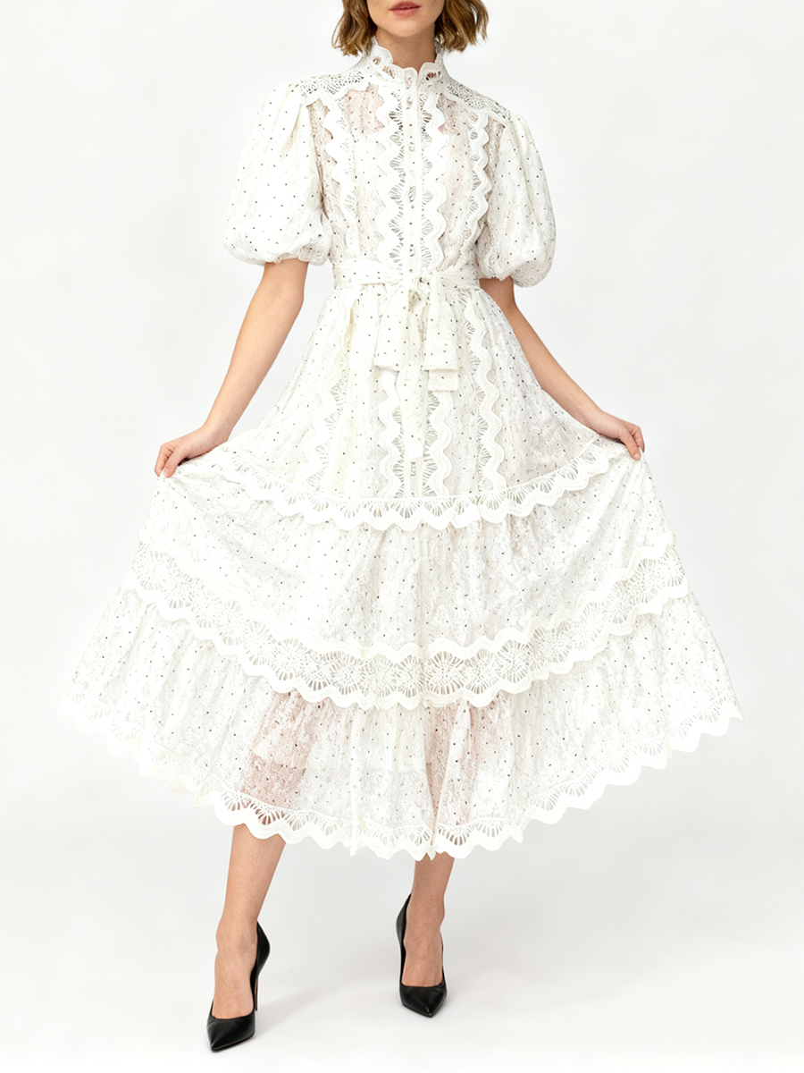 TWOTWINSTYLE Dot Print Sheer D - Linen Dress Wrap บทวิจารณ์และราคา