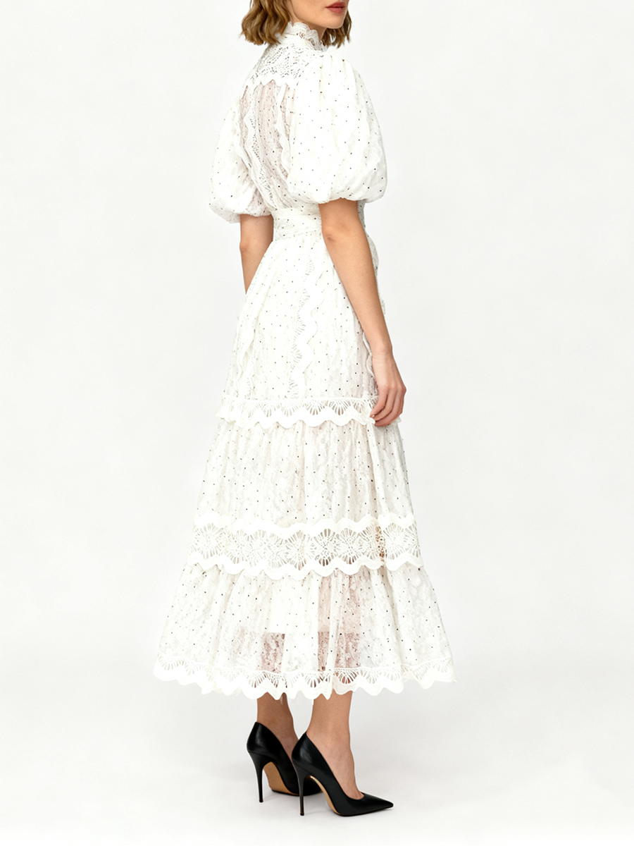 TWOTWINSTYLE Dot Print Sheer D - Linen Dress Wrap บทวิจารณ์และราคา