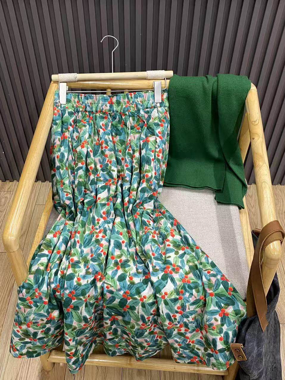 Retro Floral A-Line Midi Skirt - Midi Skirt Floral บทวิจารณ์และราคา