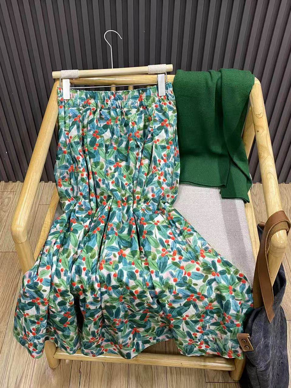 Retro Floral A-Line Midi Skirt - Midi Skirt Floral บทวิจารณ์และราคา