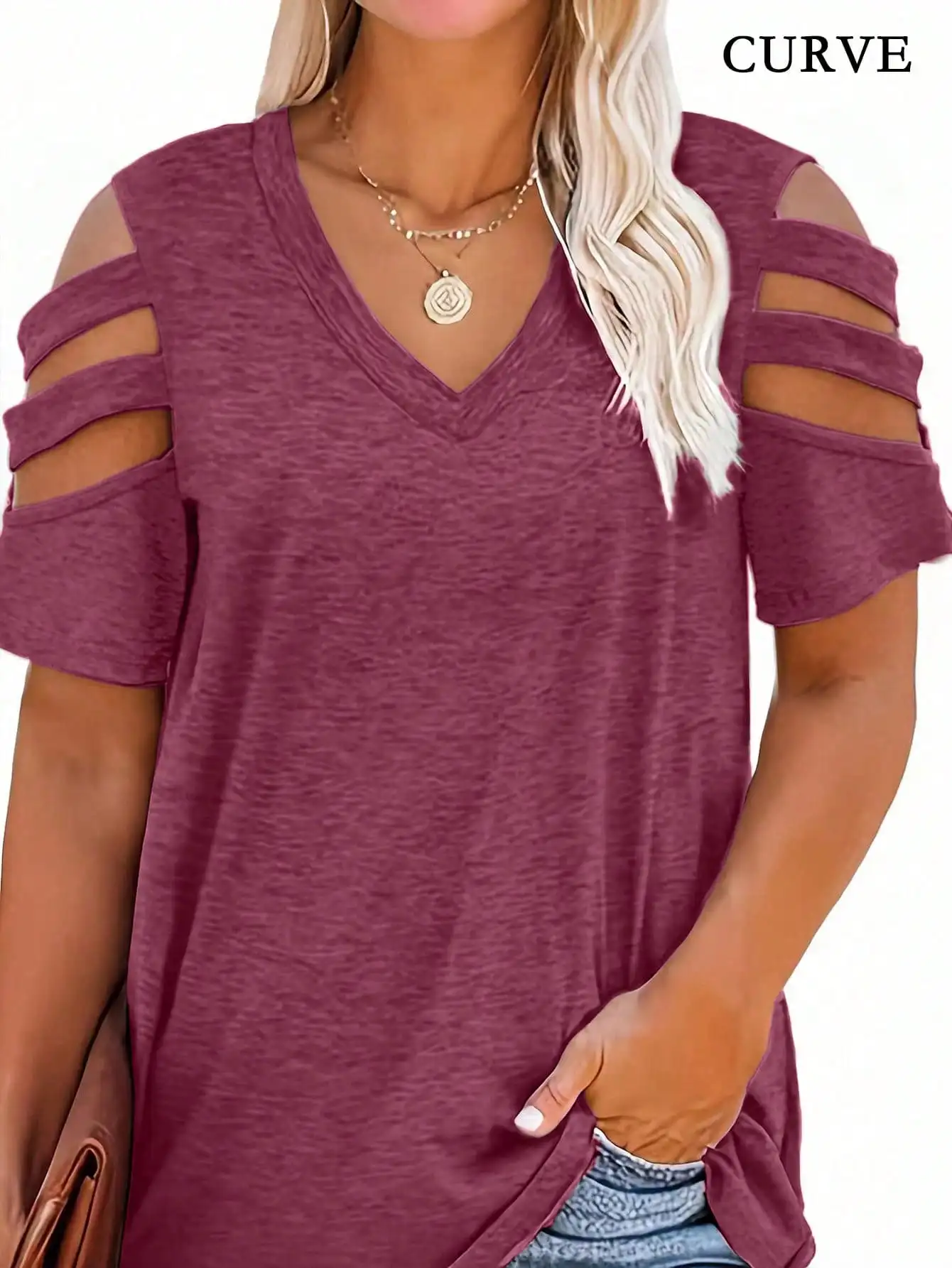 Women Fashion Plus Size 1XL-5X - Blouse Off Shoulder บทวิจารณ์และราคา