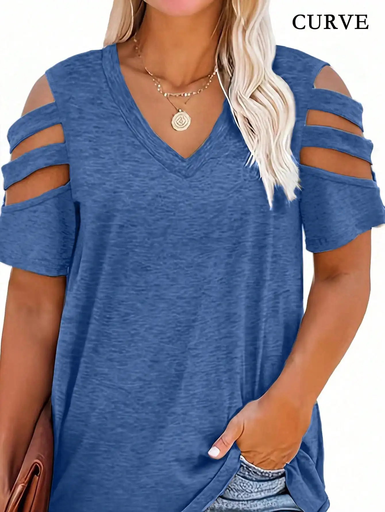 Women Fashion Plus Size 1XL-5X - Blouse Off Shoulder บทวิจารณ์และราคา