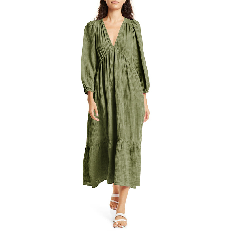 Muslin 100% Cotton Long Sleeve - Linen Dress Wrap บทวิจารณ์และราคา