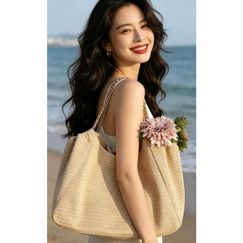 Chain Raffia 2026 Summer Beach - Tote Bag Beach บทวิจารณ์และราคา