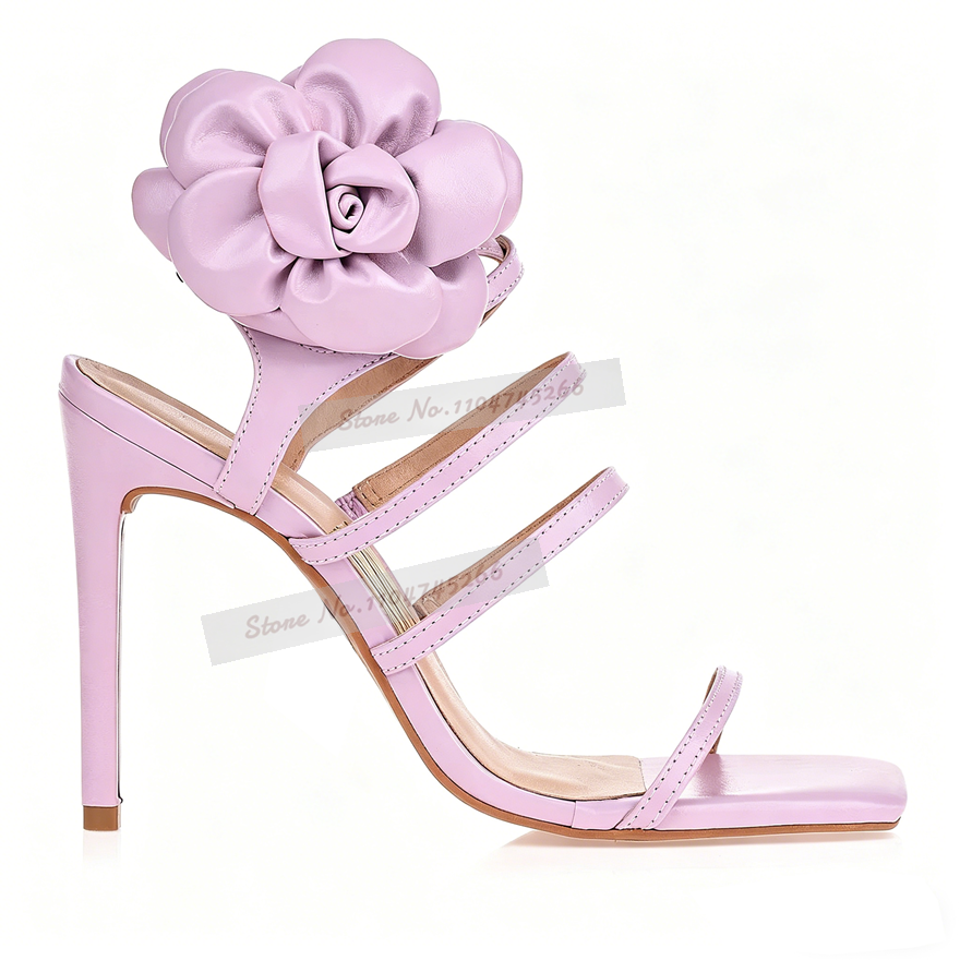 Pink Matte Big Flower Embellis - Sandal Strappy Heeled บทวิจารณ์และราคา