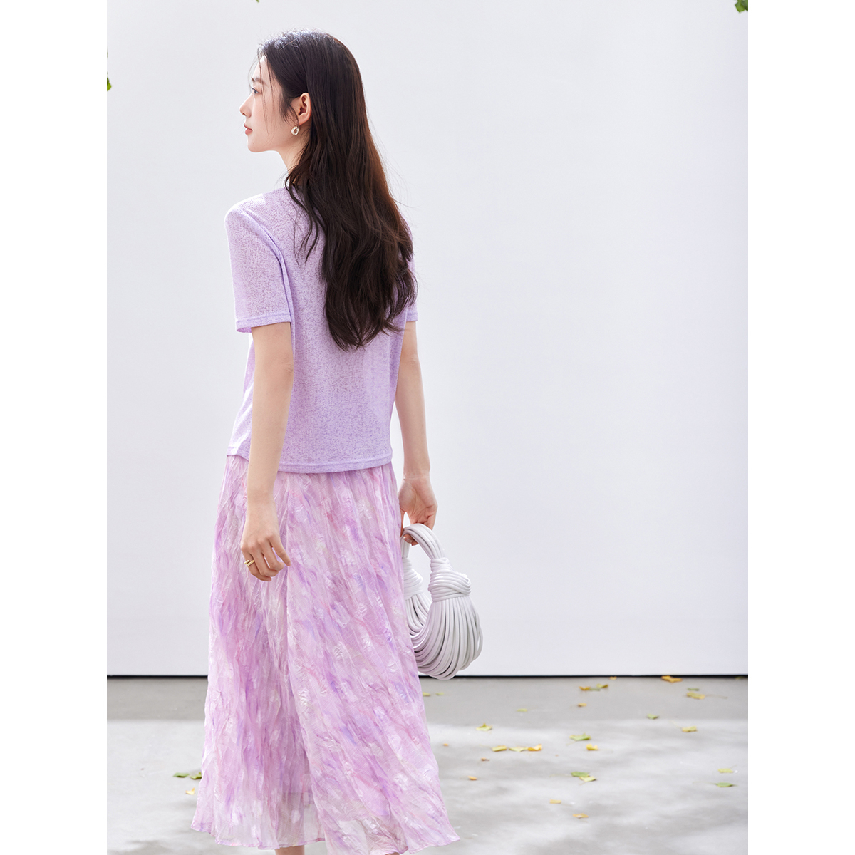VIMLY Women's Purple Floral Pr - Midi Skirt Floral บทวิจารณ์และราคา