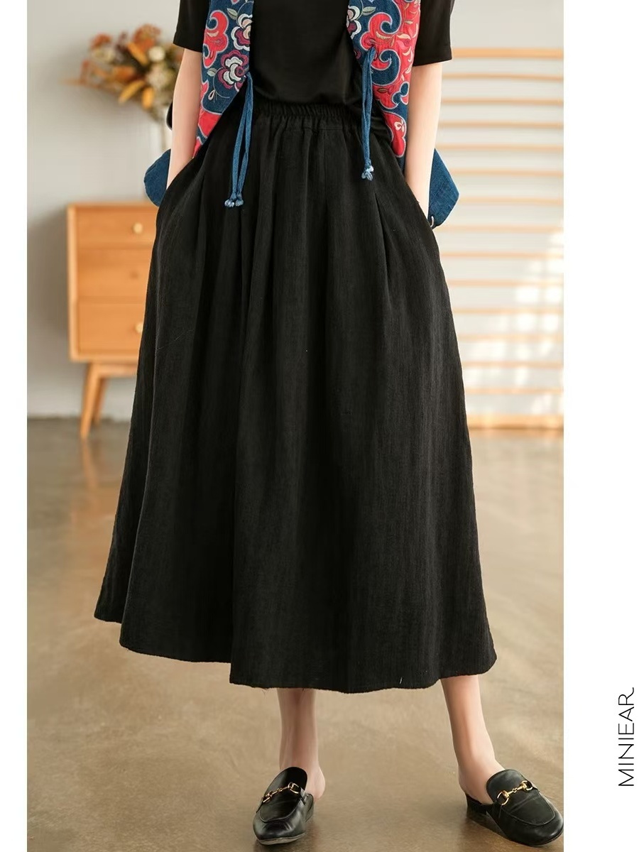 New 2025 Autumn Pure Color Flo - Midi Skirt Floral บทวิจารณ์และราคา