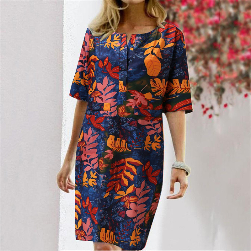Summer Cotton Linen Printed Wo - Linen Dress Wrap บทวิจารณ์และราคา