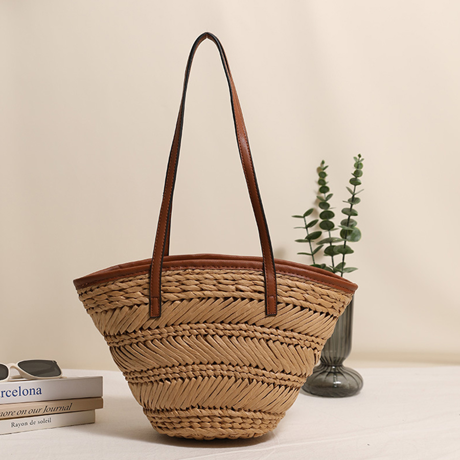 Summer Basket Straw Bags for W - Crochet Bag Raffia บทวิจารณ์และราคา