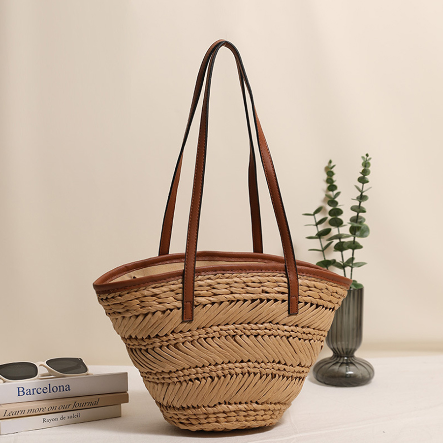 Summer Basket Straw Bags for W - Crochet Bag Raffia บทวิจารณ์และราคา
