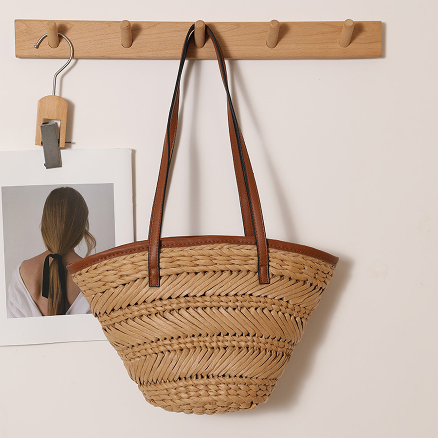 Summer Basket Straw Bags for W - Crochet Bag Raffia บทวิจารณ์และราคา
