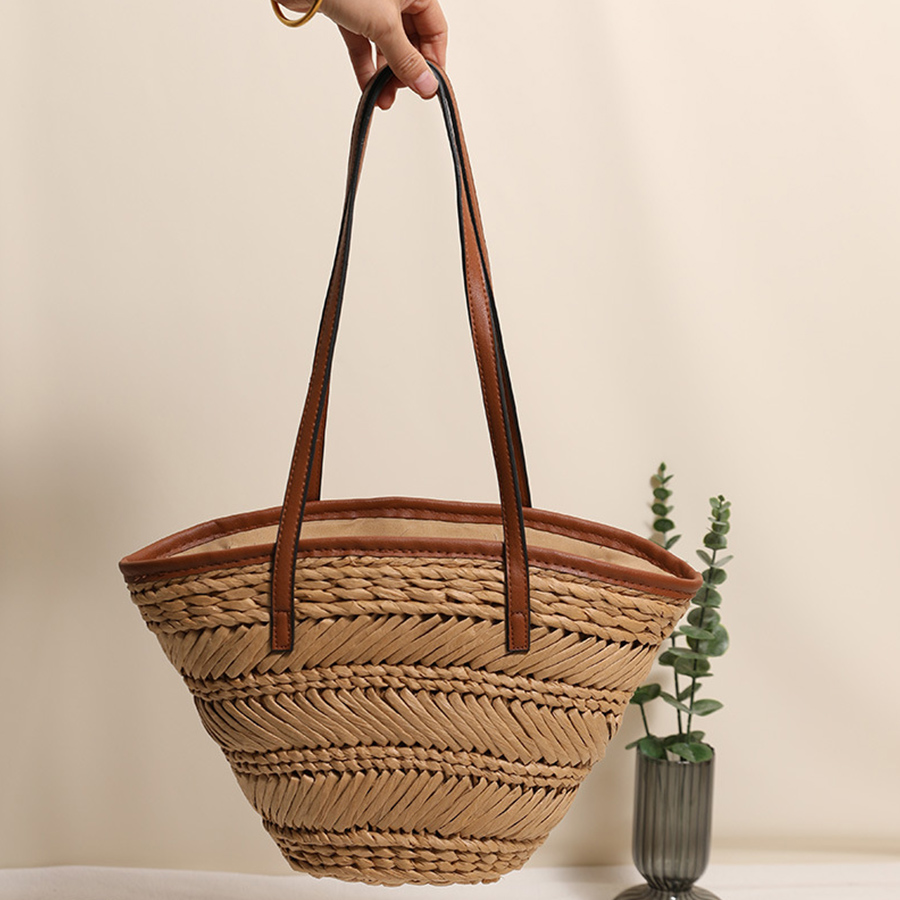 Summer Basket Straw Bags for W - Crochet Bag Raffia บทวิจารณ์และราคา