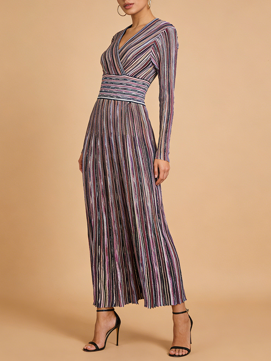 VGH Casual Commute Striped Kni - Linen Dress Wrap บทวิจารณ์และราคา