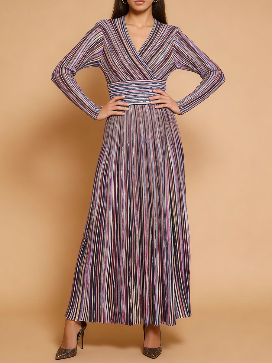 VGH Casual Commute Striped Kni - Linen Dress Wrap บทวิจารณ์และราคา