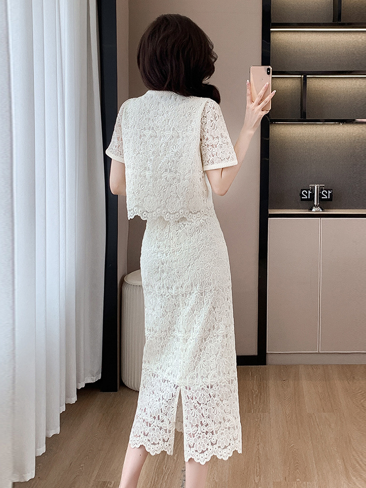 Summer Women Elegant Lace Flor - Midi Skirt Floral บทวิจารณ์และราคา