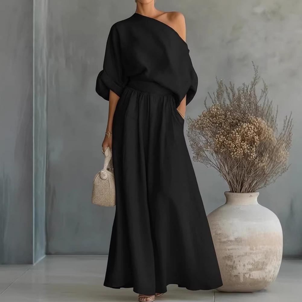 Women Blouse Pants Set Elegant - Blouse Off Shoulder บทวิจารณ์และราคา