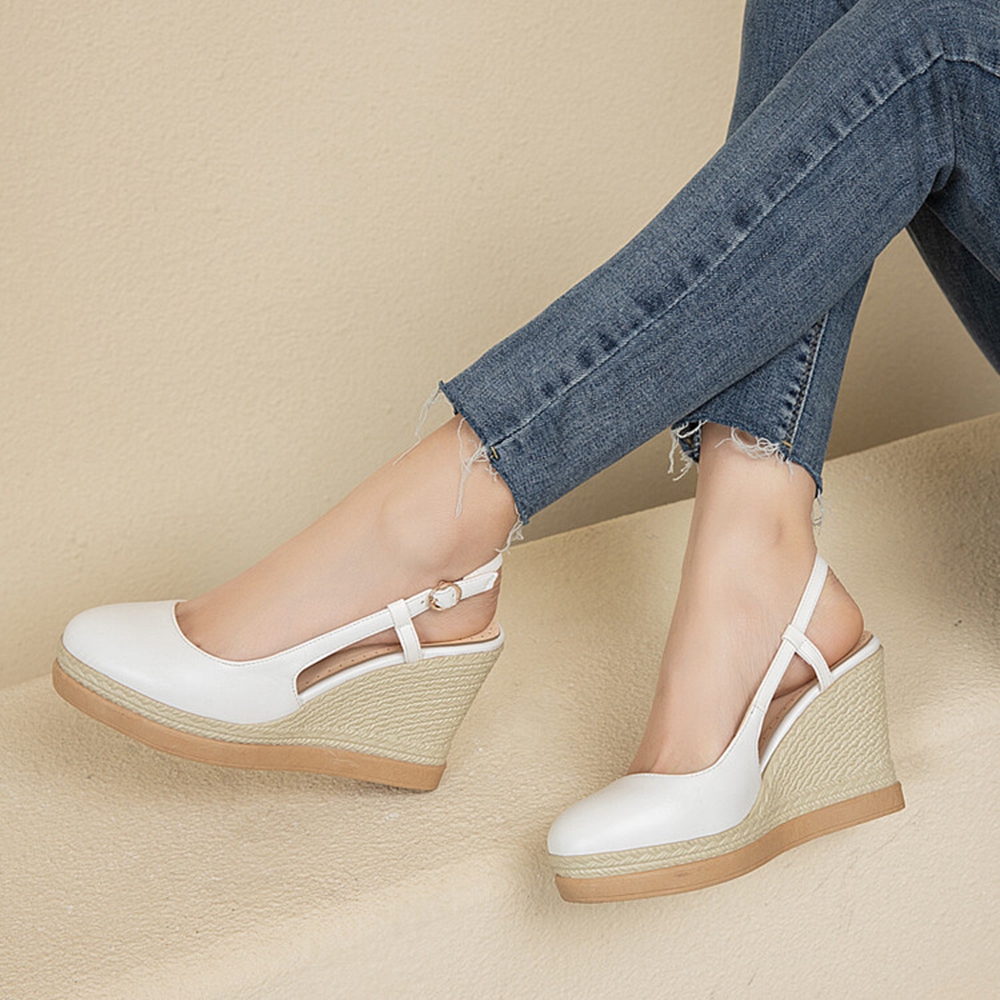 Women's T‑Strap Wedge Sandals  - Wedge Espadrille Women บทวิจารณ์และราคา