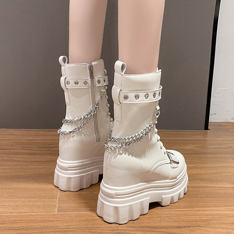 Autumn Thick Heel Ankle Boots  - Wedge Espadrille Women บทวิจารณ์และราคา