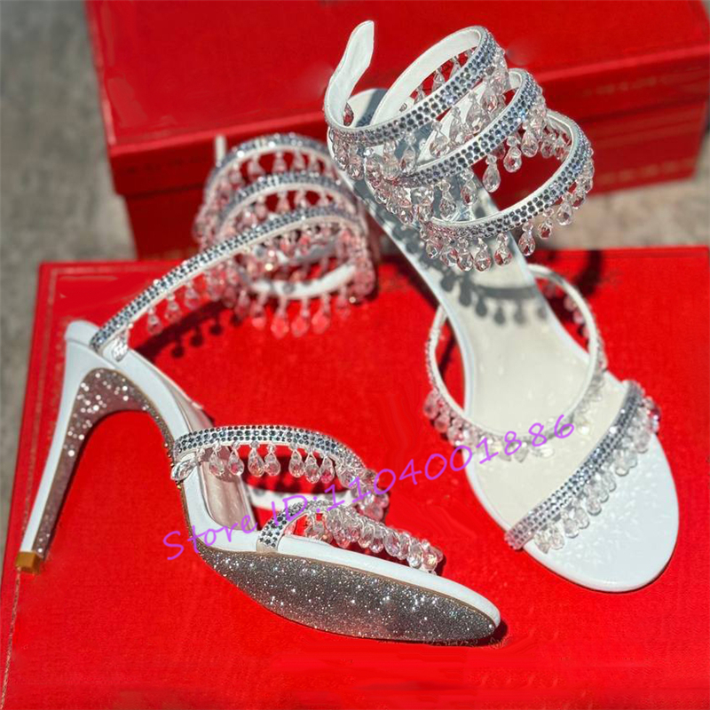 Rhinestone Snake Shape Ankle S - Sandal Strappy Heeled บทวิจารณ์และราคา