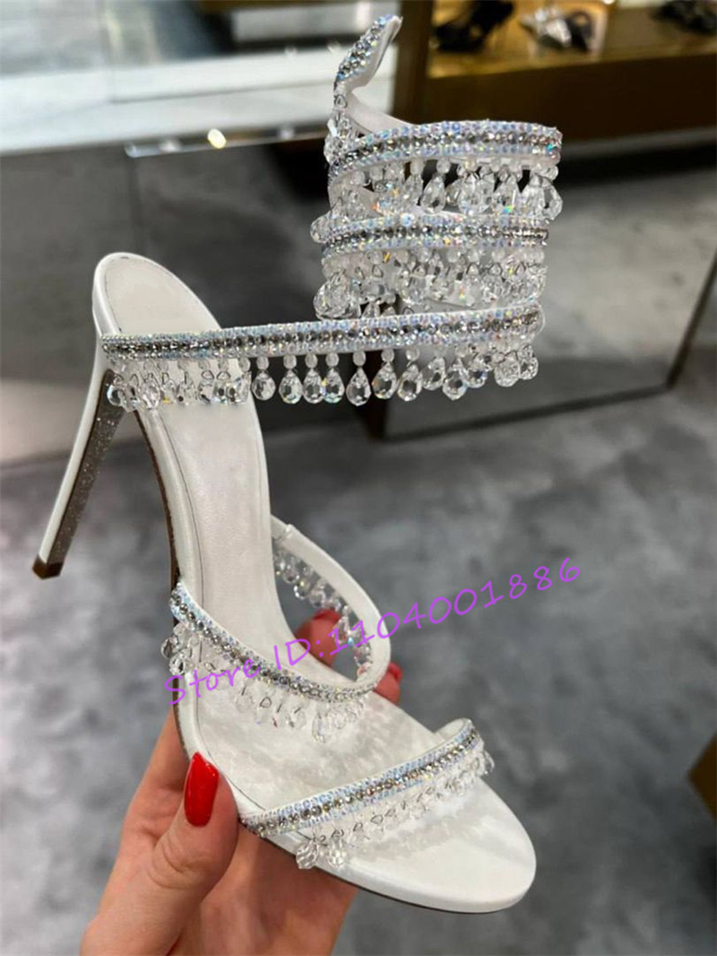 Rhinestone Snake Shape Ankle S - Sandal Strappy Heeled บทวิจารณ์และราคา