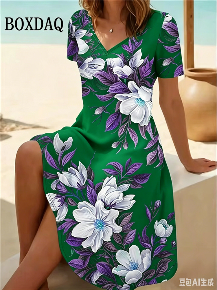 6XL Plus Size Women Dresses Su - Romper Floral Print บทวิจารณ์และราคา