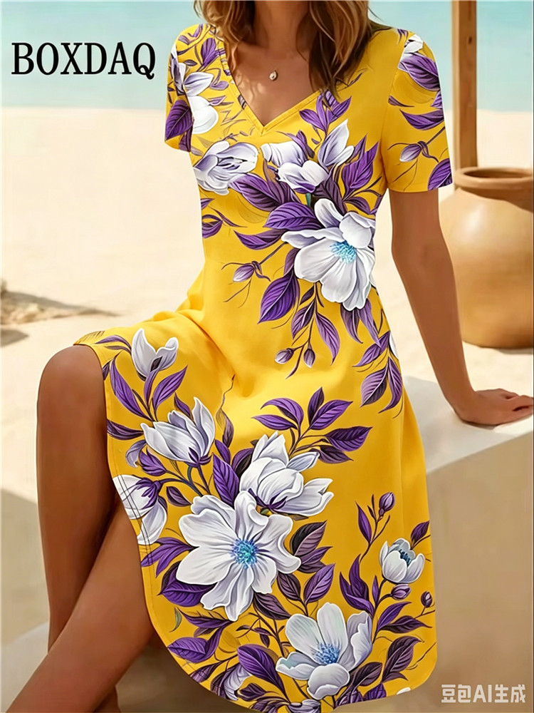 6XL Plus Size Women Dresses Su - Romper Floral Print บทวิจารณ์และราคา