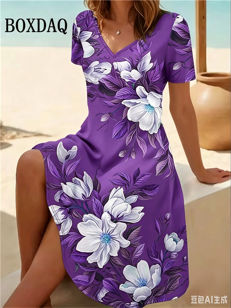 6XL Plus Size Women Dresses Su - Romper Floral Print บทวิจารณ์และราคา