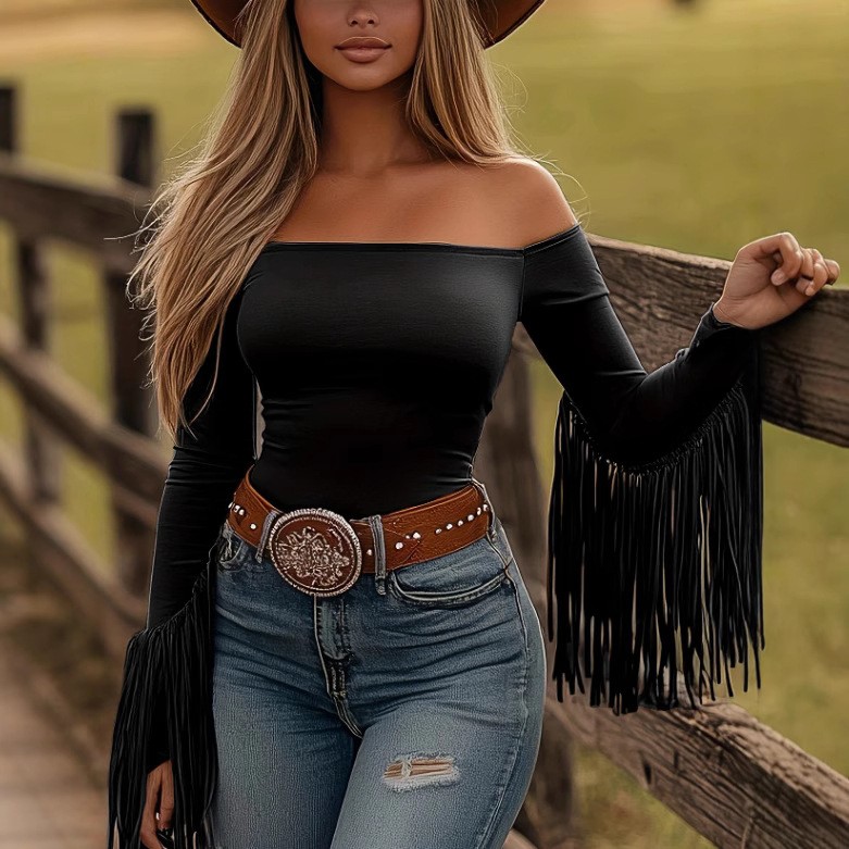 Women Clothes Longsleeve Blous - Blouse Off Shoulder บทวิจารณ์และราคา