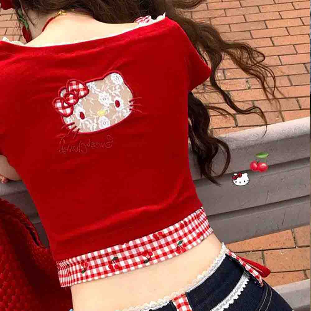 Hello Kitties Summer Women's S - Blouse Off Shoulder บทวิจารณ์และราคา