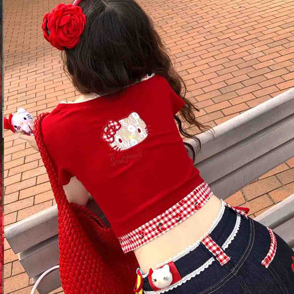 Hello Kitties Summer Women's S - Blouse Off Shoulder บทวิจารณ์และราคา