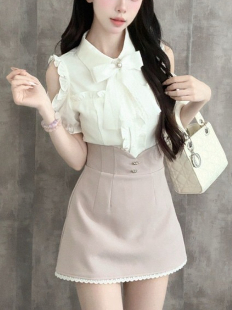 Japanese Sweet New 2 Piece Set - Blouse Off Shoulder บทวิจารณ์และราคา