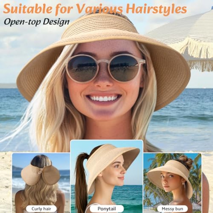 Sun Visor Hats for Women Wide  - Hat Floppy Wide บทวิจารณ์และราคา