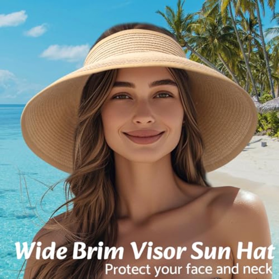 Sun Visor Hats for Women Wide  - Hat Floppy Wide บทวิจารณ์และราคา