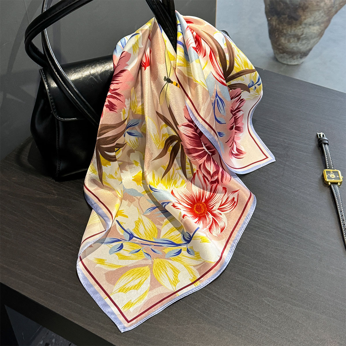 New 100% Silk Square Scarf for - Headband Summer Knit บทวิจารณ์และราคา