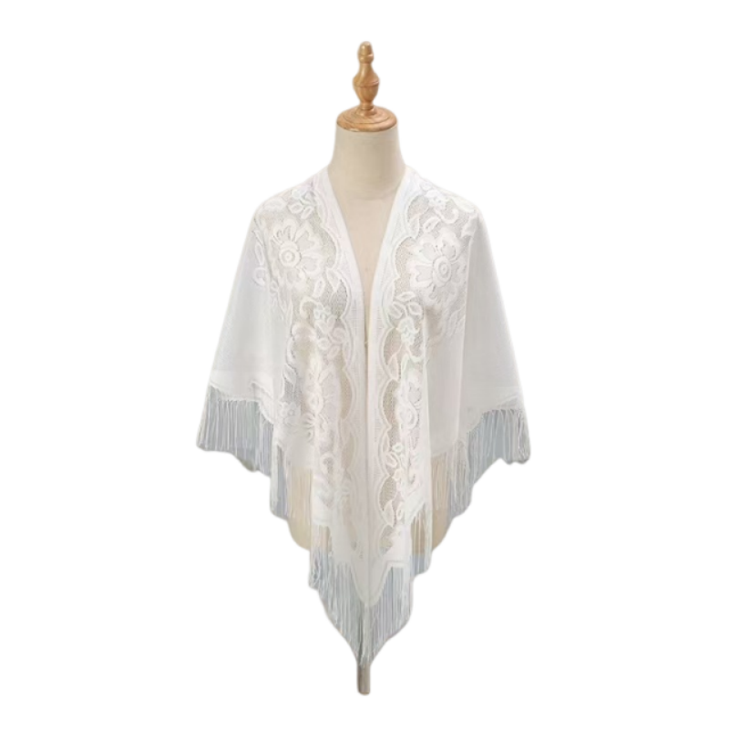 Floral Lace Shawl Wrap Women E - Kimono Sheer Floral บทวิจารณ์และราคา