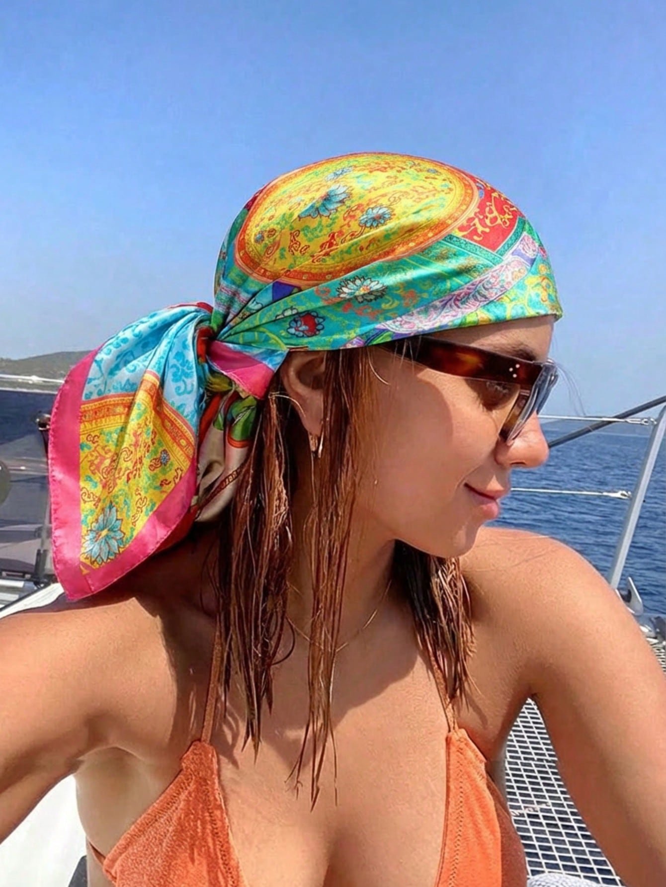 Luxury Brand Silk Satin Square - Headband Summer Knit บทวิจารณ์และราคา