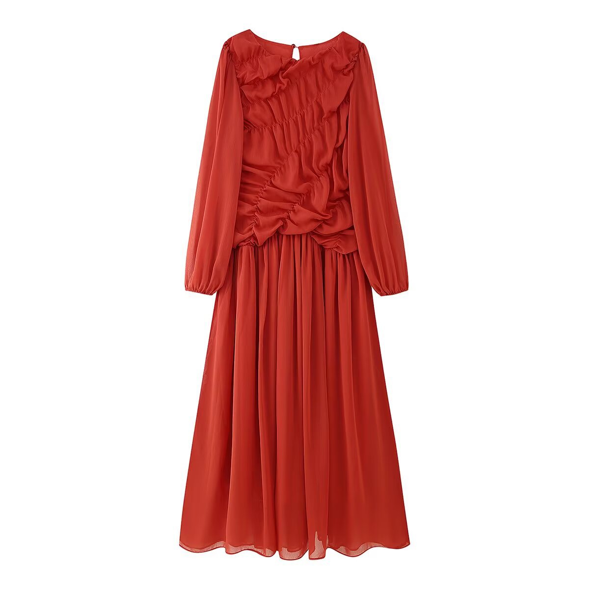 Autumn Long Sleeve Dresses 202 - Linen Dress Wrap บทวิจารณ์และราคา