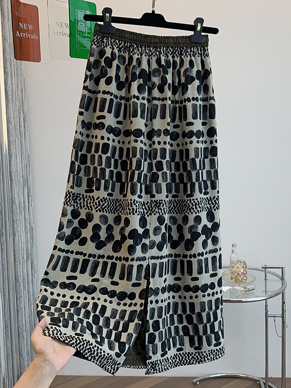 Retro Floral Print Loose Light - Midi Skirt Floral บทวิจารณ์และราคา
