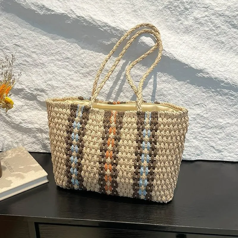 Straw Tote Bag Women One-Shoul - Tote Bag Beach บทวิจารณ์และราคา