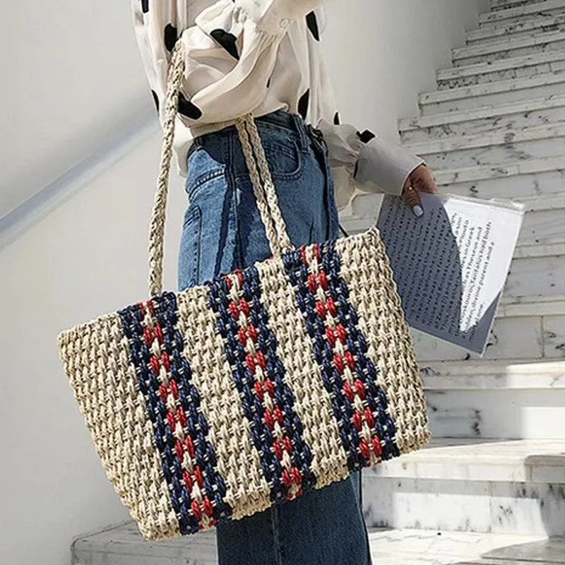 Straw Tote Bag Women One-Shoul - Tote Bag Beach บทวิจารณ์และราคา