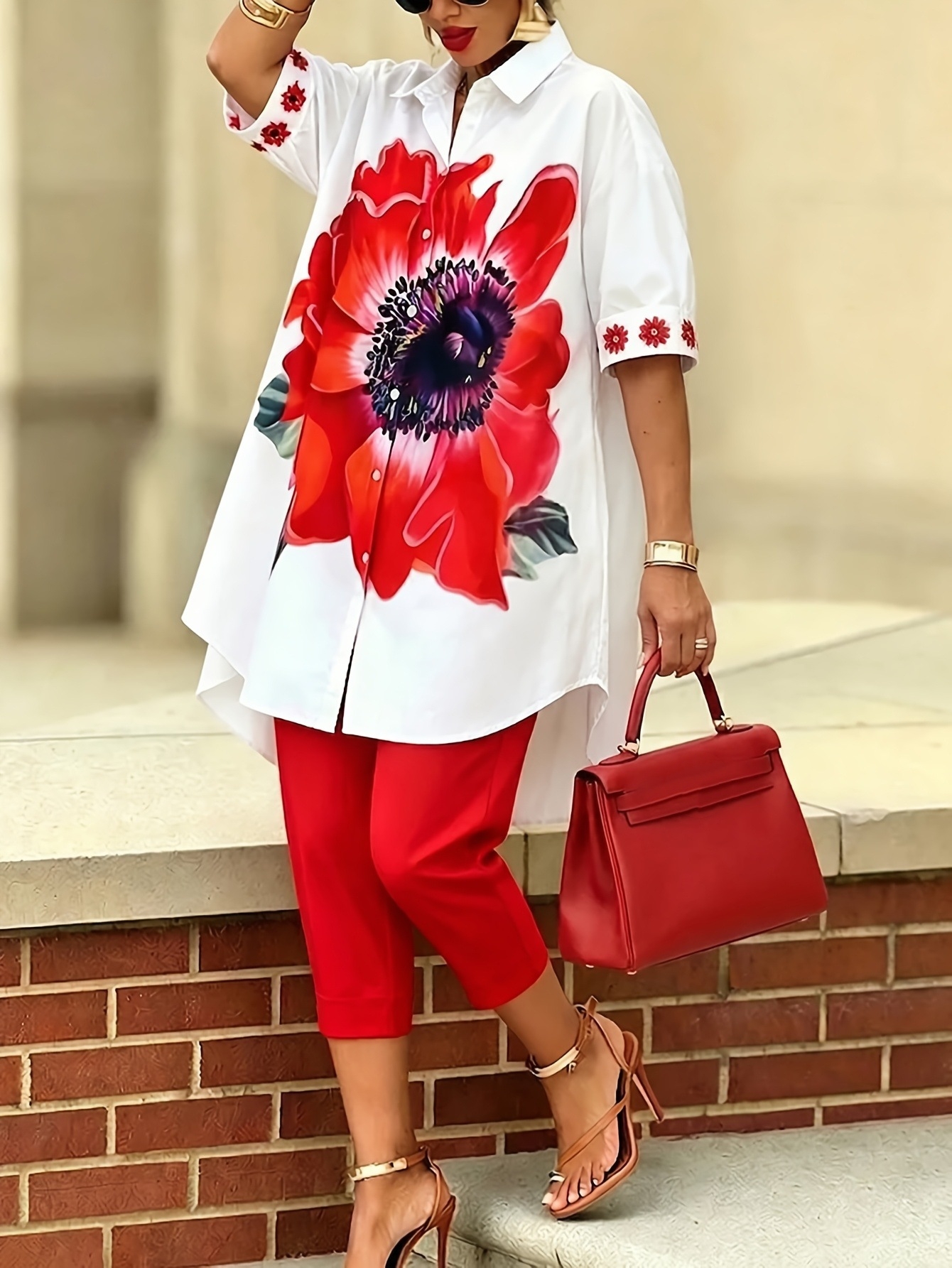 Vintage Women Floral Printed 2 - Romper Floral Print บทวิจารณ์และราคา