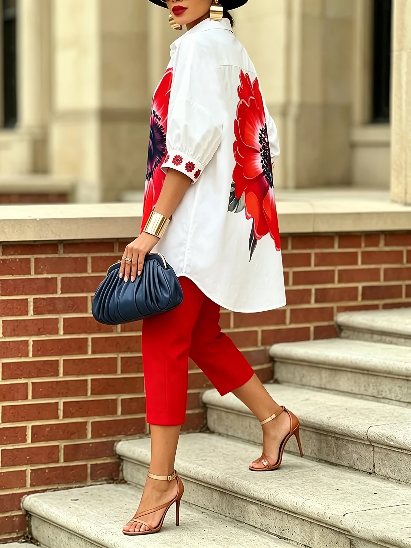 Vintage Women Floral Printed 2 - Romper Floral Print บทวิจารณ์และราคา