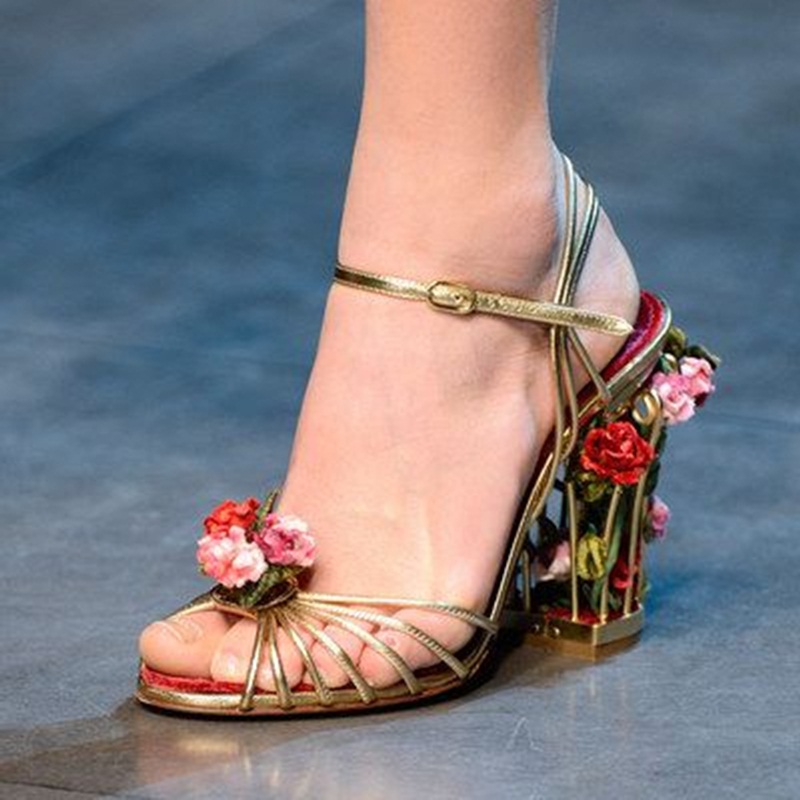 Luxury Bird Cage Women Sandals - Sandal Strappy Heeled บทวิจารณ์และราคา
