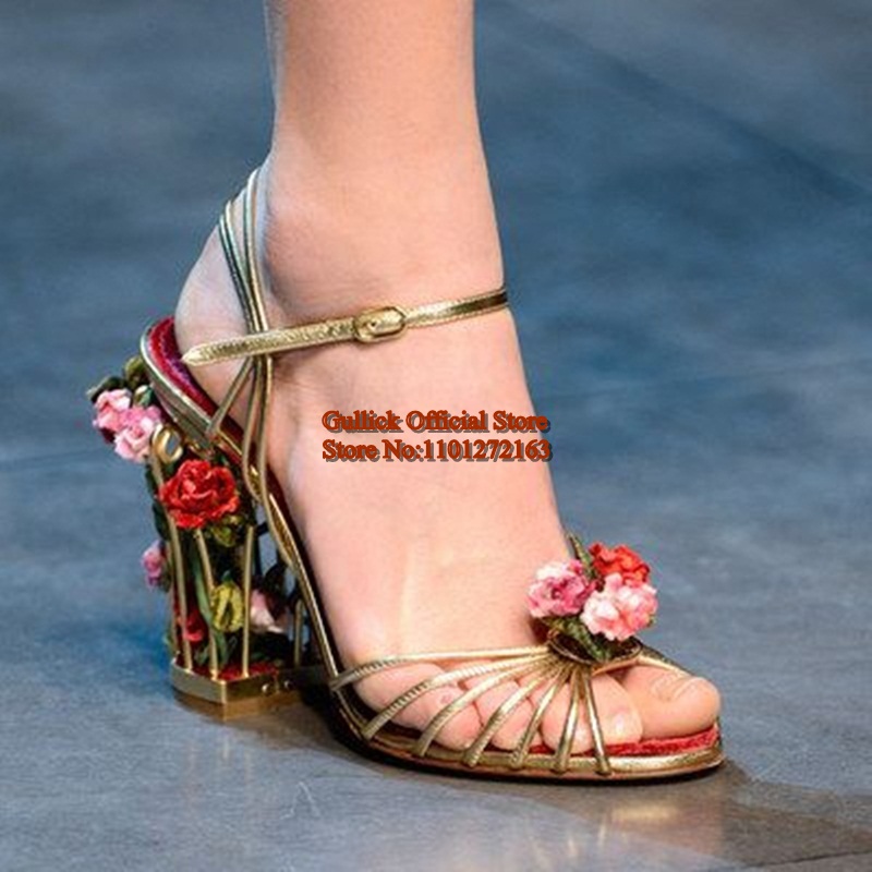 Luxury Bird Cage Women Sandals - Sandal Strappy Heeled บทวิจารณ์และราคา