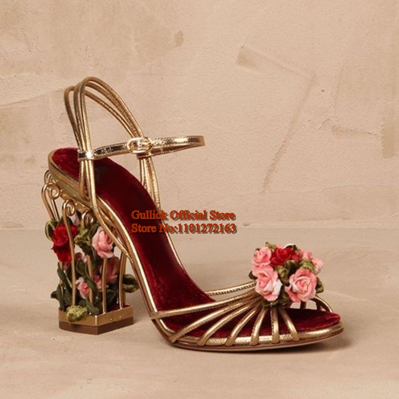 Luxury Bird Cage Women Sandals - Sandal Strappy Heeled บทวิจารณ์และราคา