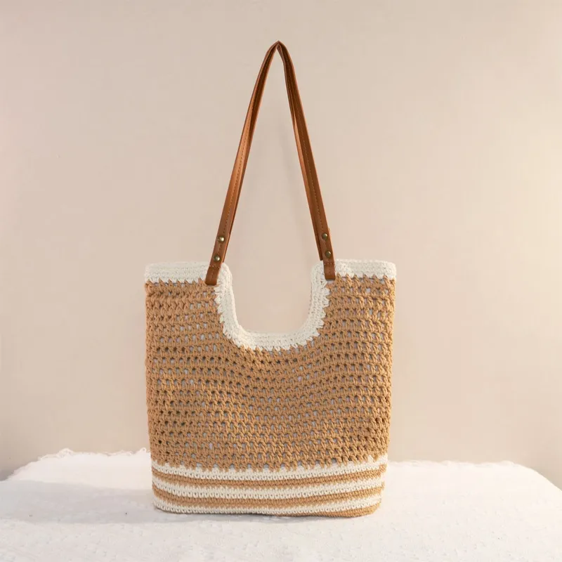 Women's large-capacity hand-wo - Tote Bag Beach บทวิจารณ์และราคา