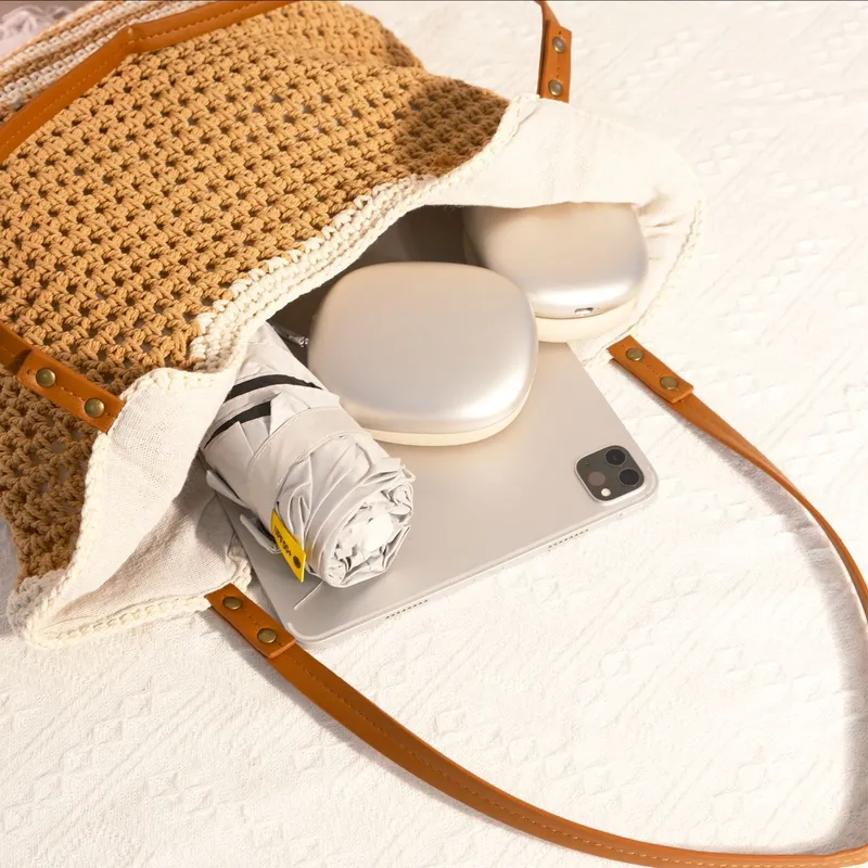 Women's large-capacity hand-wo - Tote Bag Beach บทวิจารณ์และราคา