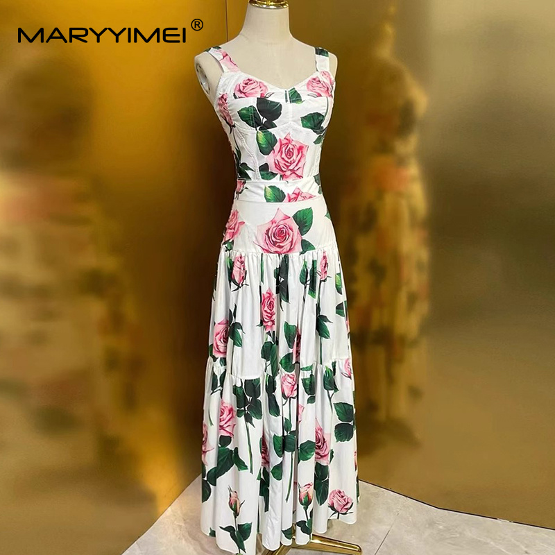 MARYYIMEI Floral-Print Pleated - Romper Floral Print บทวิจารณ์และราคา